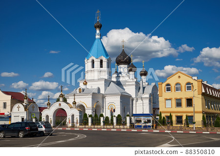 Old ancient orthodox church of St. Nicholas the Wonderworker in Postavy, Vitebsk region, Belarus. Old ancient orthodox church of St. Nicholas the Wonderworker in Postavy, Vitebsk region, Belarus. 88350810