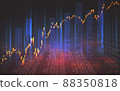 Forex graph or stock market candle, graph in futuristic concept. 88350818