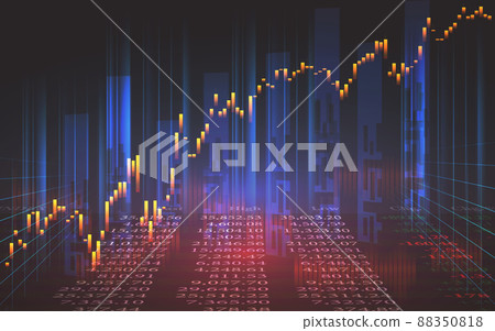 Forex graph or stock market candle, graph in futuristic concept. 88350818