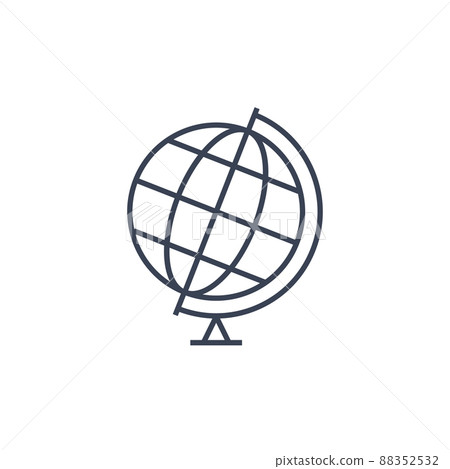 World globe line icon. Vector Earth global... - Stock Illustration ...
