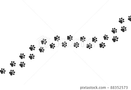 Dog footprint vector way. Cat footprint icon isolated pet silhouette path print Dog footprint vector way. Cat footprint icon isolated pet silhouette path print 88352573