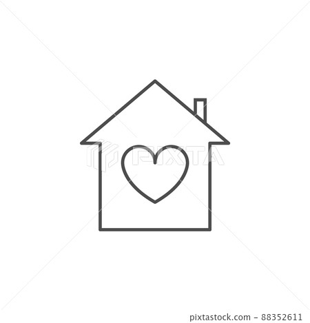 Home heart icon love vector happy logo line... - Stock Illustration ...