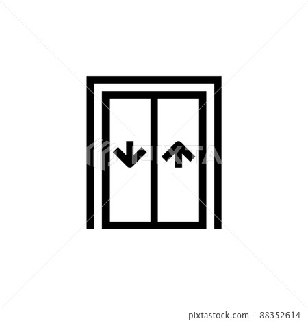 Elevator lift vector icon. Elevator sign entrance building office, lift level 88352614