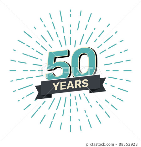 50th anniversary retro stamp icon badge invitation. Anniversary 50 sealbackground happy label logo 88352928