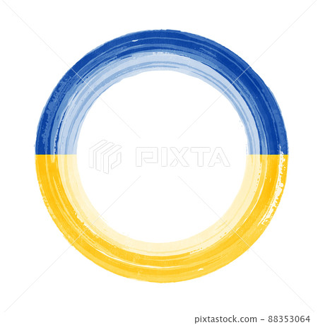 Ukrainian flag colored circle 88353064