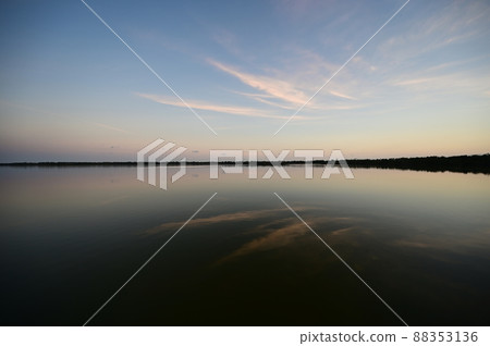 High altitude clouds at dusk over West Lake in Everglades National Park. High altitude clouds at dusk over West Lake in Everglades National Park. 88353136