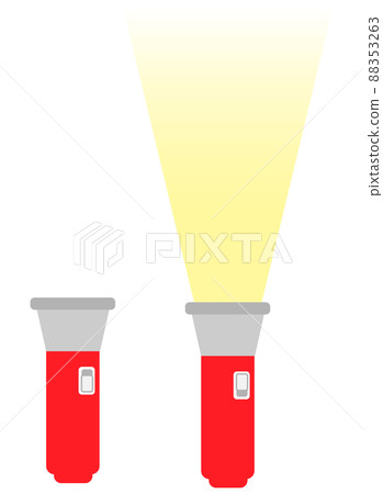 Two types of flashlight illustrations on and off 88353263
