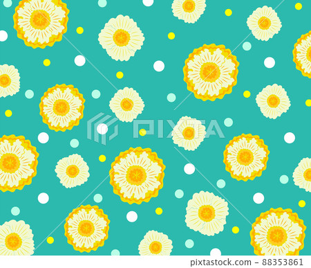 Retro background illustration with poppy flowers and polka dots Retro background illustration with poppy flowers and polka dots 88353861