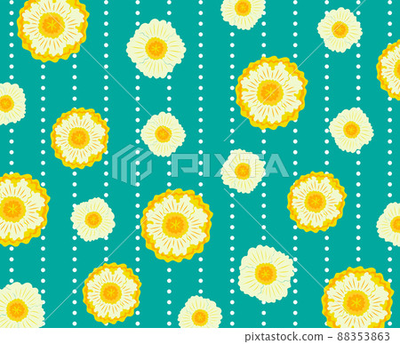 Retro background illustration of poppy flowers and polka dot stripes Retro background illustration of poppy flowers and polka dot stripes 88353863