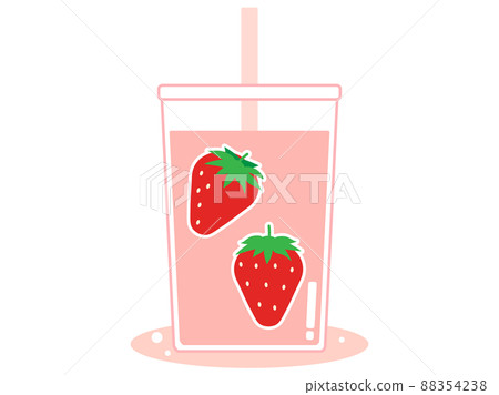 受草莓汁和草莓奶昔啟發的插圖 88354238