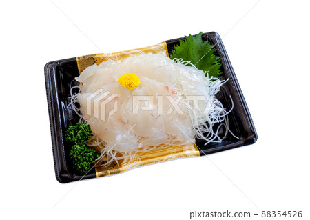 Red sea bream sashimi in a plastic container 88354526
