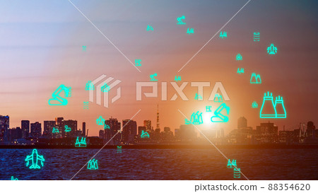 Image of digital transformation by digital cloud 5G cyber security concept 88354620