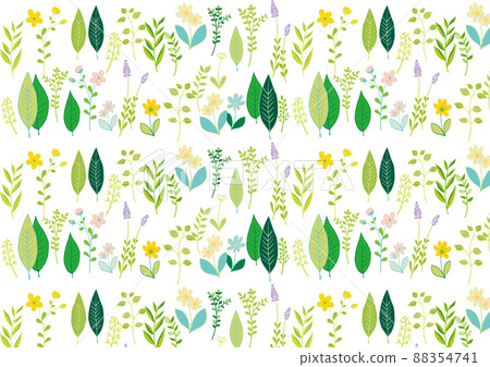 Scandinavian style cute flower and leaf pattern Scandinavian style cute flower and leaf pattern 88354741