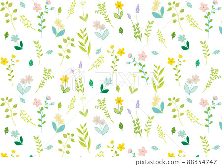 斯堪的納維亞風格可愛的花葉圖案 88354747