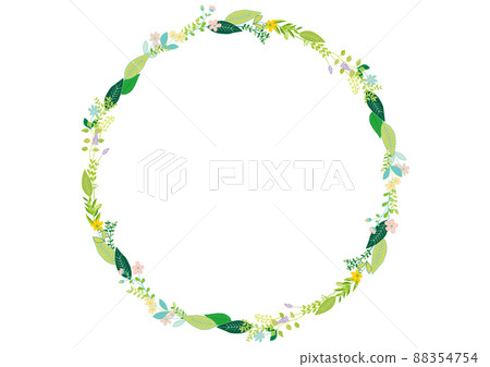 斯堪的納維亞風格可愛的植物葉框 88354754