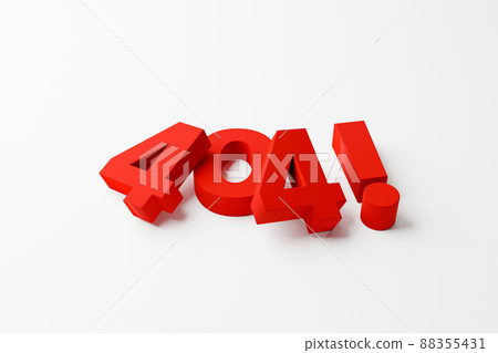 404 error page not found concept. Red block letters number on white background 404 error page not found concept. Red block letters number on white background 88355431