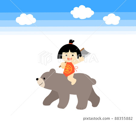 Kintaro riding a bear with Masakari 88355882