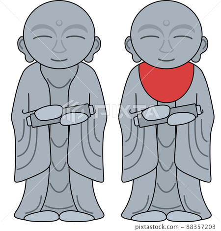Illustration of Jizo (with outline) Illustration of Jizo (with outline) 88357203