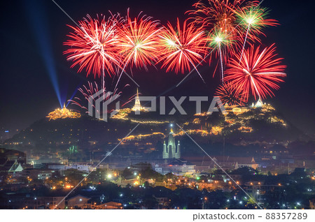 Khao Wang Fireworks, phetchaburi Thailand. Khao Wang Fireworks, phetchaburi Thailand. 88357289