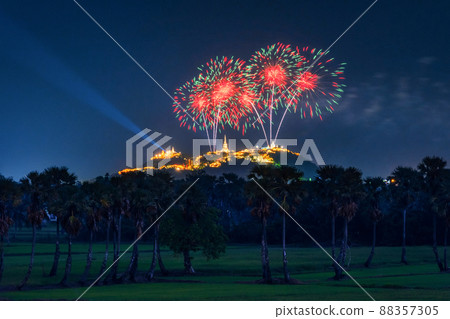 Khao Wang Fireworks, phetchaburi Thailand. Khao Wang Fireworks, phetchaburi Thailand. 88357305
