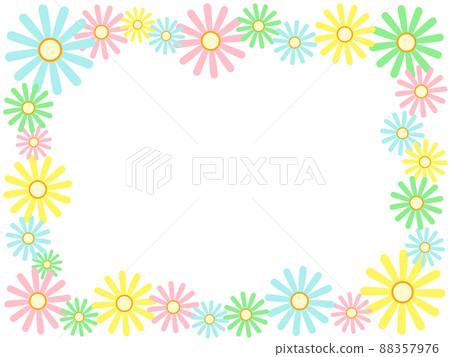 Bright colorful cute flower frame 88357976