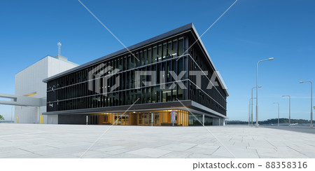 Empty floor with office buildings and modern architecture Empty floor with office buildings and modern architecture 88358316