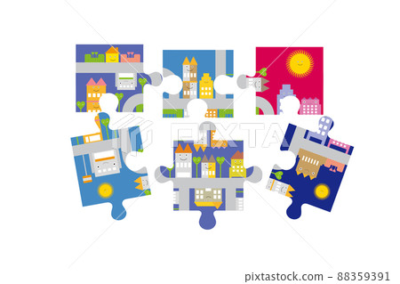 美麗的城市景觀和愉快的生活。創造一個人們可以明亮快樂地生活的城市。 88359391