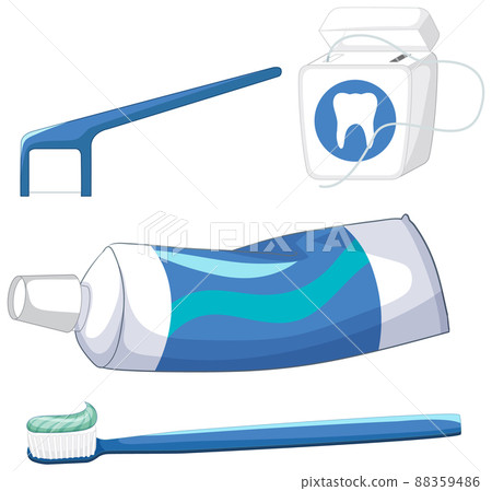 Dental cleaning equipment on white background Dental cleaning equipment on white background 88359486
