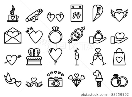 Valentine Icon Set Valentine Icon Set 88359592