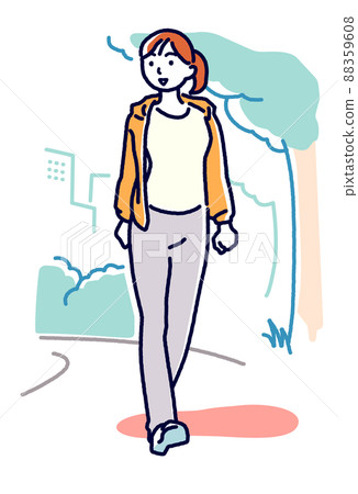 散步的女人走路 88359608