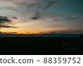 Bangkok (Thailand) 27/03/2022- Sunset cityscape view with beautiful sky. Colorful cloud and sky sunset. 88359752