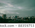 Bangkok (Thailand) 27/03/2022- Sunset cityscape view with beautiful sky. Colorful cloud and sky sunset. 88359753