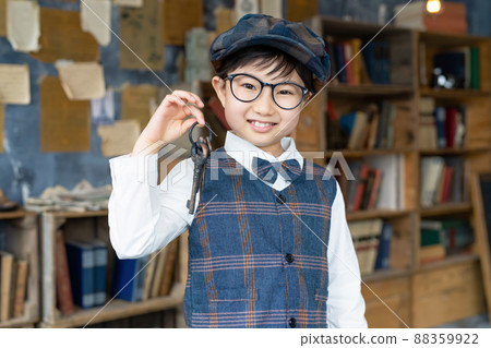 Boy holding a key commemorative photo half adult ceremony Shichigosan photo studio Boy holding a key commemorative photo half adult ceremony Shichigosan photo studio 88359922