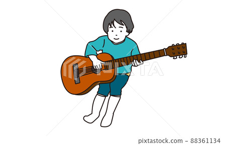 Child playing the guitar 88361134