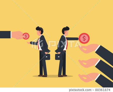 Salaries are less than expenses. Concept business financial, Salary Salaries are less than expenses. Concept business financial, Salary 88361874
