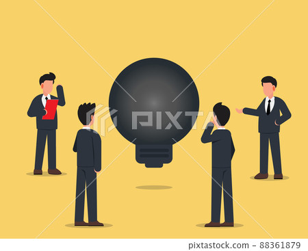 Brainstorming. group of business people brainstorming ideas. Teamwork, planning, discussing 88361879