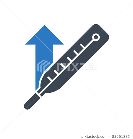 Thermometer with high temperature vector icon 88361885