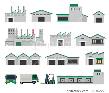 Manufacturing factory building set 88362228