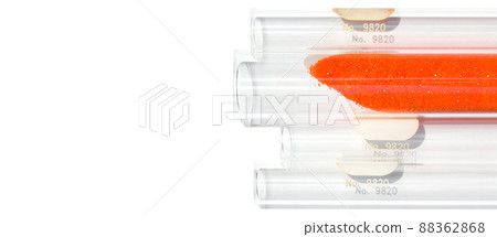 Closeup chemical ingredient on white laboratory table. Potassium Ferricyanide in test tube. Closeup chemical ingredient on white laboratory table. Potassium Ferricyanide in test tube. 88362868