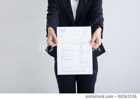 Woman submitting resume resume Woman submitting resume resume 88363336