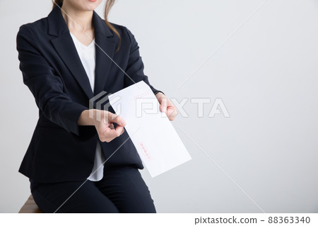 Woman submitting resume resume 88363340