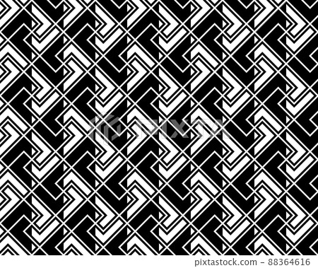 Abstract geometric pattern. A seamless vector background. White and black ornament. Graphic modern pattern. Simple lattice graphic design 88364616