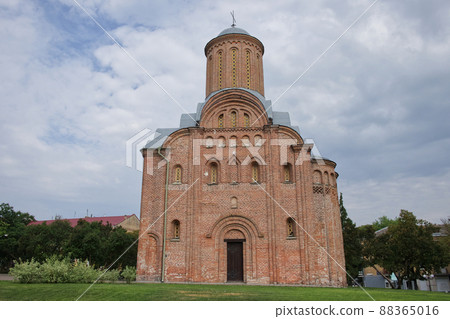Church on a cloudy day. Friday Church in Chernihiv (Church of St. Paraskevi Friday at Torg) is an Orthodox church. Built in the late XII - early XIII centuries. 88365016