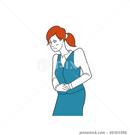 腹痛女性例證 88365986