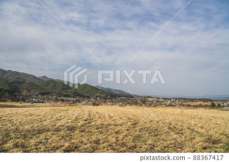 Rural scenery in early spring Minamiminowa Village Rural scenery in early spring Minamiminowa Village 88367417