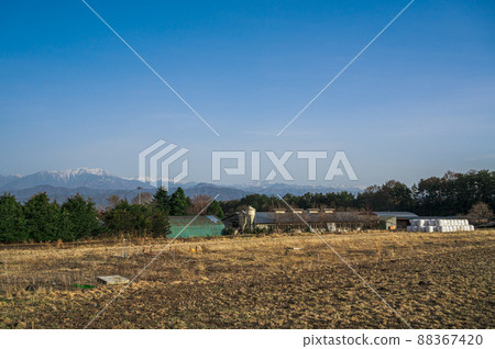南阿爾卑斯山風景和牧場南箕輪村 88367420