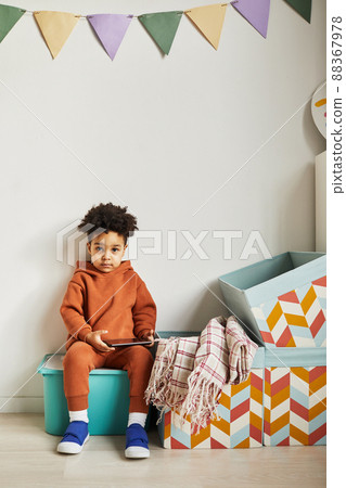 Minimal Portrait of Cute African American Toddler 88367978