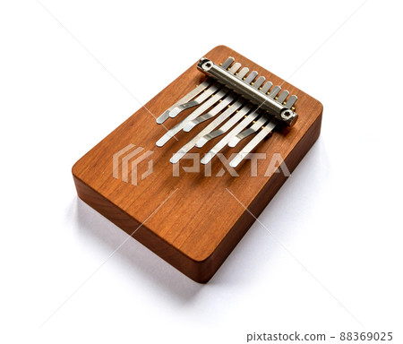 Traditional wooden kalimba isolated on white 88369025