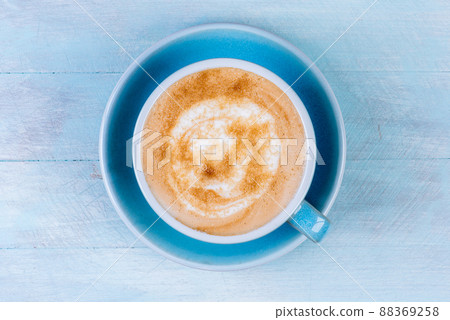 Directly Above View Cup Of Coffee Directly Above View Cup Of Coffee 88369258