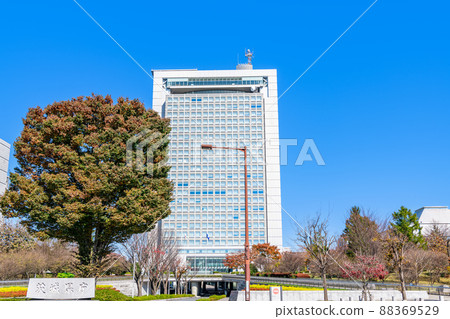 Mito City, Ibaraki Prefecture, Ibaraki Prefectural Office in fine weather Mito City, Ibaraki Prefecture, Ibaraki Prefectural Office in fine weather 88369529